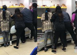 உணவுக்காக சிறுமியையும் தள்ளிவிட்டு மோதிக் கொள்ளும் மக்கள்