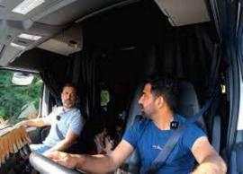 அமெரிக்காவிலும் லாரியில் பயணம் மேற்கொண்ட ராகுல்காந்தி