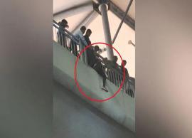 விமான நிலைய மாடியில் இருந்து குதிக்க முயன்ற பெண்ணால் பரபரப்பு