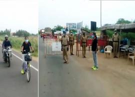 முழு ஊரடங்கு தினத்தில் சைக்கிளில் சென்று ஆய்வு செய்த திருச்சி டிஐஜி
