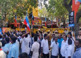 விடுதலை சிறுத்தைகள் தலைவர் திருமாவளவன் தலைமையில் ஆளுநர் மாளிகை முன்பு போராட்டம்