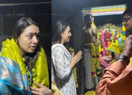 புதிய படத்தின் படப்பிடிப்பில் பங்கேற்றார்... சாமி தரிசனம் செய்தார்