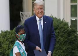 கொரோனா நெருக்கடி காலத்தில் உதவி இந்திய வம்சாவளி சிறுமியை கவுரவித்த அதிபர் டிரம்ப்