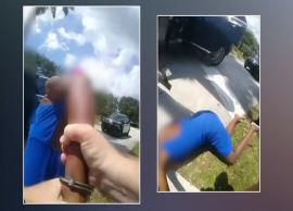 கருப்பின கர்ப்பிணி பெண்ணை தள்ளிவிட்டு கைது செய்த போலீஸ் அதிகாரி