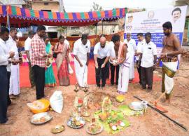 நாகையில் ரயில்வே மேம்பால கட்டுமானப் பணிகள் பூமி பூஜை தொடங்கியது