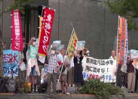 கதிரியக்க நீரை பசிபிக் கடலில் வெளியேற்ற எதிர்ப்பு தெரிவித்து ஜப்பானில் போராட்டம்