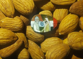 பாதாம் பருப்பில் துபாய் ஆட்சியாளர் இந்திய பிரதமர் மோடியின் ஓவியத்தை வரைந்த இந்தியா ஓவியர்