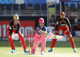 பெங்களூர் அணிக்கு எதிரான ஆட்டத்தில் ராஜஸ்தான் அணி 20 ஓவர் முடிவில் 177 ரன்கள் குவிப்பு