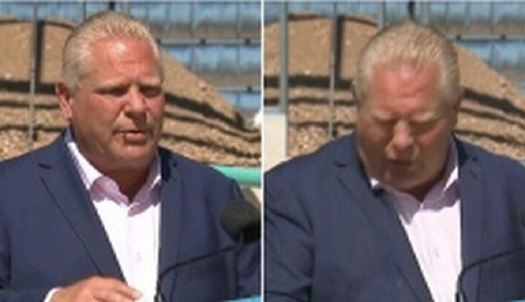 நேரலையின் போது ஒன்ராறியோ முதல்வருக்கு நேர்ந்த அவலம்