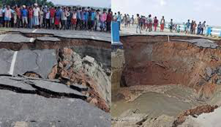 river bridge,collapsed,last month,opened,flooded ,ஆற்றுப்பாலம், இடிந்தது, கடந்த மாதம், திறக்கப்பட்டது, வெள்ளம்