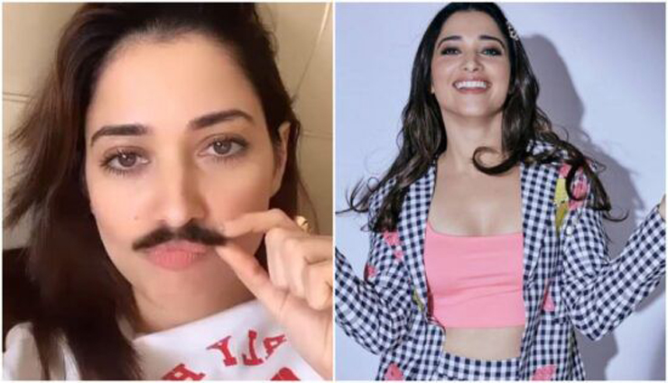 மீசையுடன் இருக்கும் தமன்னா வீடியோ செம வைரலாகிறது