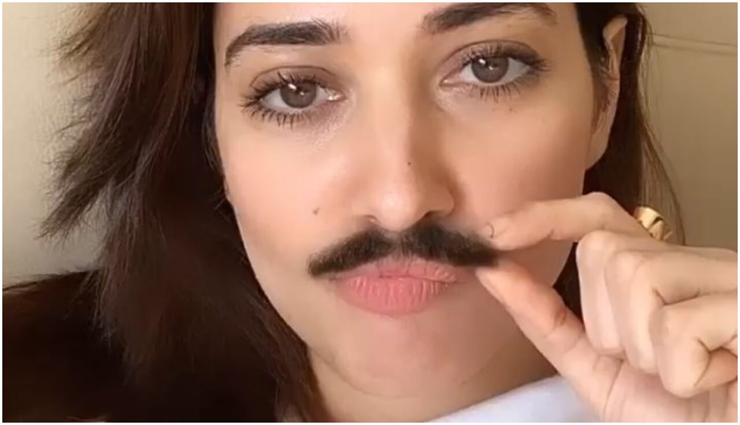 tamanna,mustache,movie,fans,comment,video ,தமன்னா, மீசை, படம், ரசிகர்கள், கமெண்ட், வீடியோ