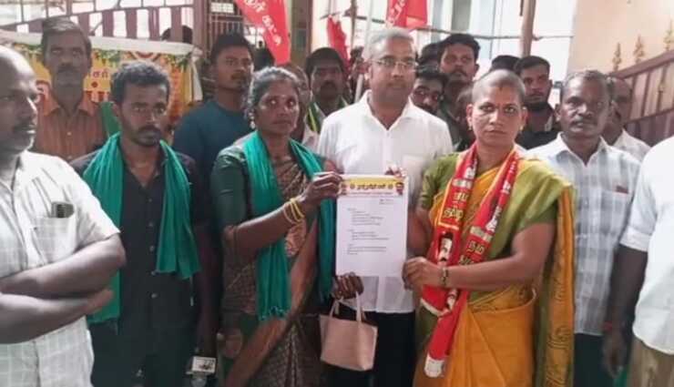 சமயபுரம் கோயில் நிர்வாகத்தை கண்டித்து நாம் தமிழர் கட்சியினர் மனு