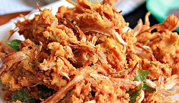 banana flower,baguette,peanut flour,corn flour,chili powder ,வாழைப்பூ, பக்கோடா, கடலைமாவு, சோளமாவு, மிளகாய்த்தூள்