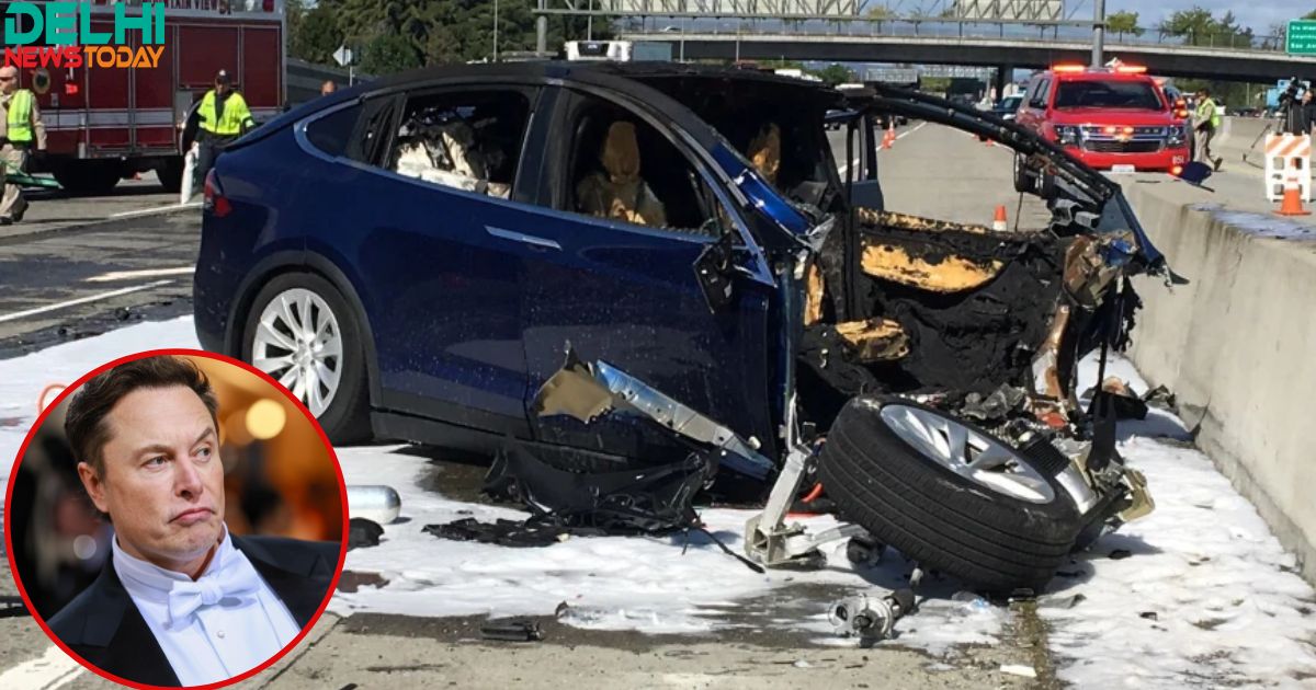 செல்ப் டிரைவிங்கில் சென்ற டெஸ்லா கார் திடீரென்று நின்றதால் விபத்து
