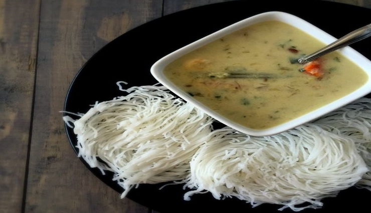 beans,carrots,bell peppers,coconut milk,edamame ,பீன்ஸ், கேரட், குடமிளகாய், தேங்காய்ப்பால், இடியாப்பம்