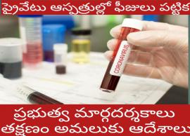 కరోనా చికిత్స ఫీజుల వివరాలతో పట్టికలు
