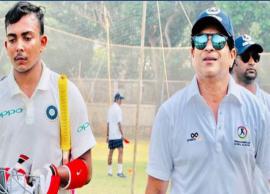 యువ ఆటగాడు పృథ్వీ షా బ్యాటింగ్ లోపాన్ని గుర్తించిన మాస్టర్ బ్లాస్టర్ సచిన్